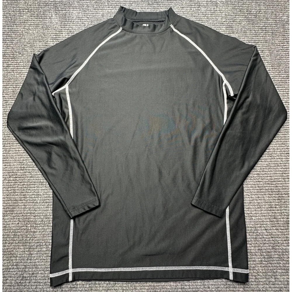 FootJoy Thermal Base Layer Men L Black Long Sleeve Mock Neck Contrast Stitching